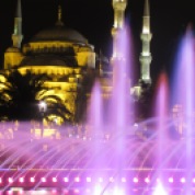 La Mesquita Blava de nit. Istanbul. Turquia